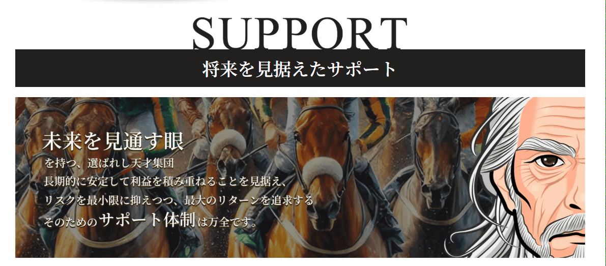 天才！穴馬党 サポート体制
